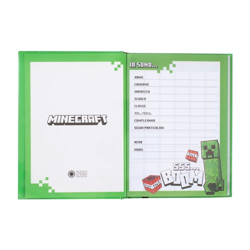 Agenda Scolaire Journalier Minecraft - 12 Mois - Couverture Rembourrée - 320 Pages Couleur - Idéal Primaire/Collège