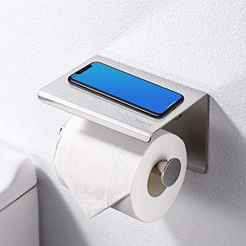 Porte-Papier Toilette Mural Ibergrif MK34050 en Acier Inoxydable 304 - Installation Facile avec Vis ou Adhésif - Finition Argentée