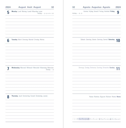 Agenda Scolaire Semainier Letts Memo Slim 2024/2025 - Noir