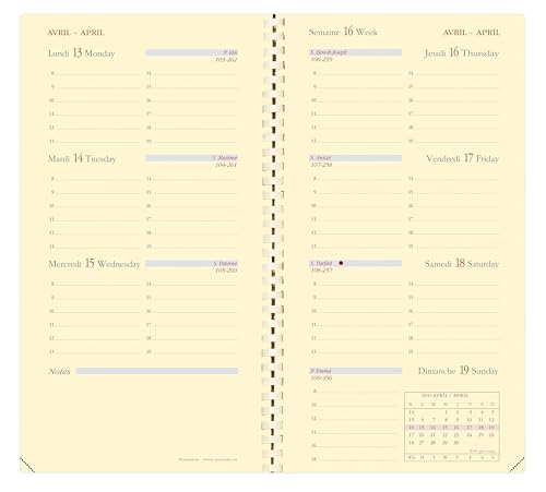 Agenda Quo Vadis Planorizon Soho 2026 Semainier Horizontal Bleu - Organisation Hebdomadaire