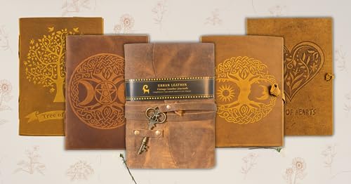 URBAN LEATHER Carnet Vintage en Cuir, Journal Non Ligné pour Écriture et Dessin, 18x13 cm
