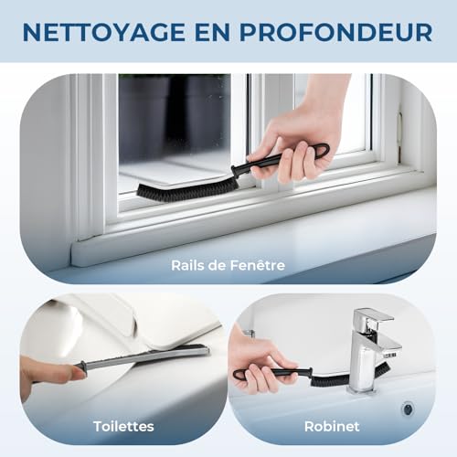 Cleangor Brosse à Joints Noire - Nettoyage Profond pour Cuisine et Salle de Bain
