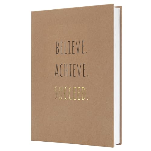 SIGEL JN803 Carnet A5 ligné 192 pages, papier 100g, couverture rigide Kraft, design Pure Success