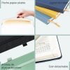 POPRUN Agenda 2025-2026 Semainier Vertical 26.5 x 21.5 cm, 17 Mois, Couverture Rigide, Vert Minuit