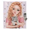 TOPModel Journal Intime avec Cadenas Cœur - Violet, Chat, 192 Pages Lignées