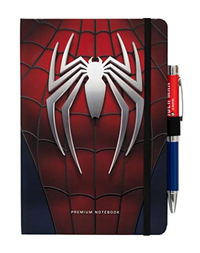 Carnet de Notes Marvel Spider-Man A5 à Points avec Stylo Lumineux - Fournitures Scolaires et Journaling