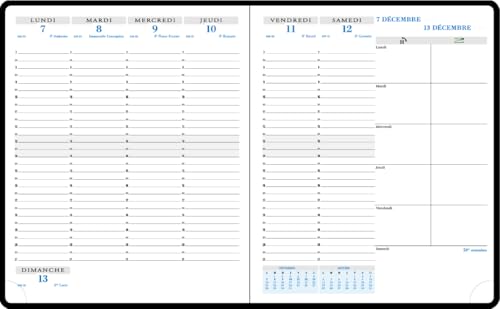 Agenda semainier de bureau Exacompta Horizons 22 Sésame 18 x 22,5 cm, Janvier à Décembre 2026, Coloris Bleu