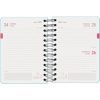 Agenda Scolaire 2025-2026 A6 "Serenity Bleu" - Un Jour par Page, Bilingue Espagnol/Anglais, Spirale, Élastique, Couverture Rigide, Autocollants Inclus