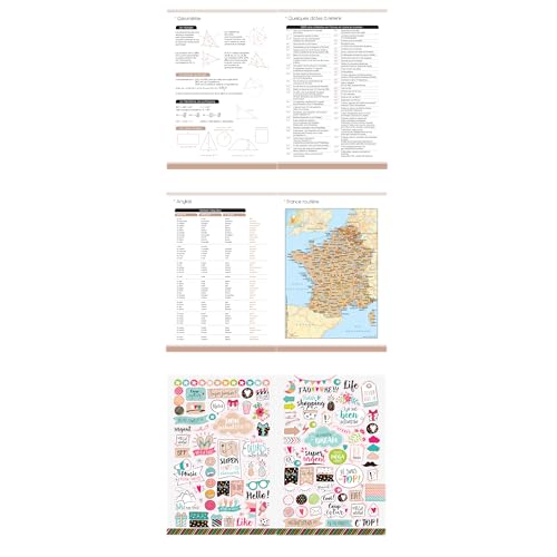 Agenda Scolaire Oxford Boho Chic 2025-2026 - 1 jour par page, 12x18cm, 352 pages