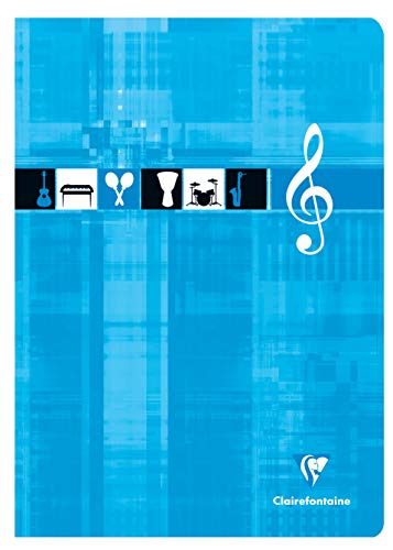 Cahier de Musique Clairefontaine A4 48 Pages 10 Portées - Papier 90g Blanc - Couverture Carte Pelliculée - Couleur Aléatoire