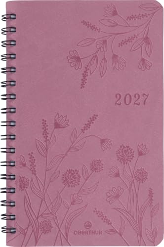 Agenda Semainier de Poche Wire'O Primrose 2027 - Rose - 10x15 cm