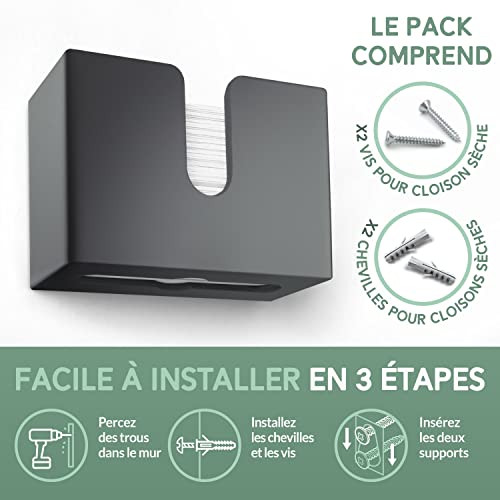 Distributeur Essuie-Mains Mural Design Élégant | Nature Supplies | Rechargeable, Compatible Pliages V/C