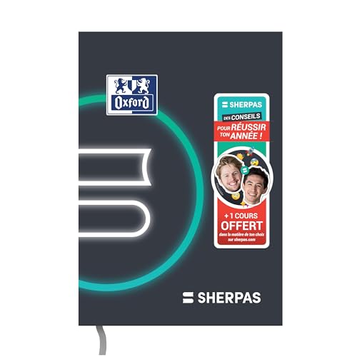 Agenda Scolaire Journalier 2024-2025 Oxford Editions Sherpas - 15x20 cm, 352 pages, Couverture souple Noir
