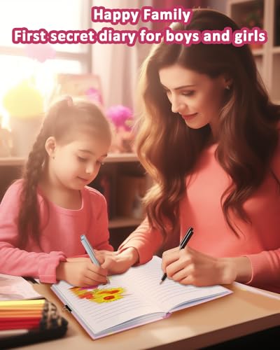 Journal Intime Fille avec Cadenas - Cahier Secret Pailleté pour Enfants et Adolescents (17,8x13,5cm)