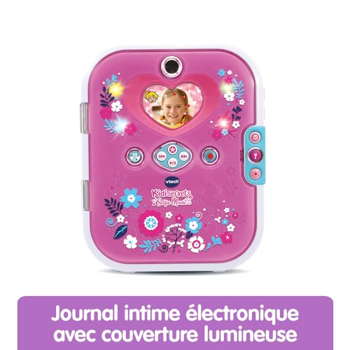 VTech KidiSecrets Selfie Music 2.0 Rose : Journal Intime Électronique 8-en-1 avec Reconnaissance Faciale et Appareil Photo - Cadeau Enfant 6-12 Ans