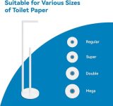 YUET Support Papier Toilette sur Pied Acier Inoxydable 304 Blanc - Distributeur Autonome 5 Rouleaux Base Lestée