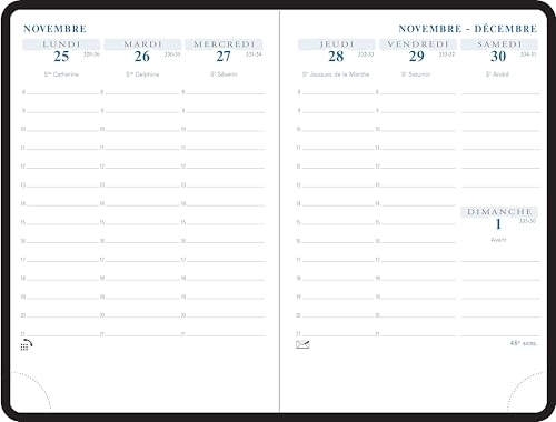 Agenda Semainier Exacompta SAS 15 Agora Canvas - Poche 10,5x15,5 cm - Août 2025 à Août 2026
