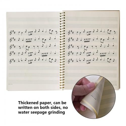 Cahier de Musique à Spirale - 50 Pages - Couverture Kraft Noir - Idéal Compositeurs et Artistes