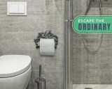Porte-Rouleau Papier Toilette Fonte Pieuvre – Style Nautique Vintage – Argent et Noir