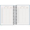 Agenda Scolaire 2025-2026 A6 (12x17 cm) - Page par Jour, Bilingue Espagnol/Anglais, Spirale Double, Élastique, Couverture Rigide, Autocollants - COLOUR VIBES Bleu