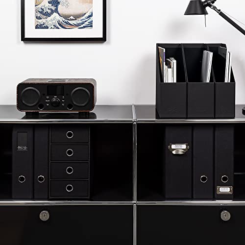 Rössler S.O.H.O. Porte-revues A4 avec poignée Noir - Organisation Élégante pour Bureau et Maison