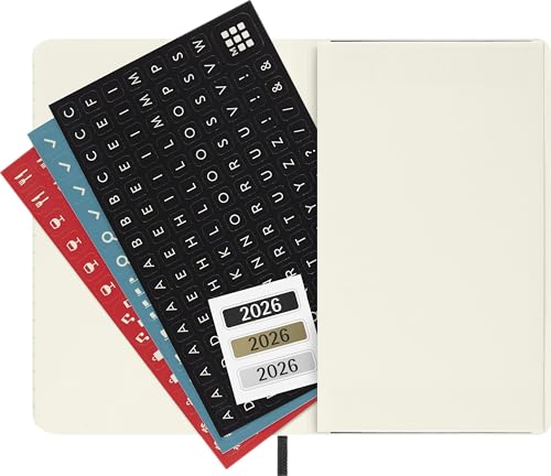 Moleskine Agenda Hebdomadaire 2026, Format Pocket 9x14, Couverture Souple Noire, 12 Mois avec Espace Notes