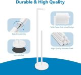 YUET Support Papier Toilette sur Pied Acier Inoxydable 304 Blanc - Distributeur Autonome 5 Rouleaux Base Lestée