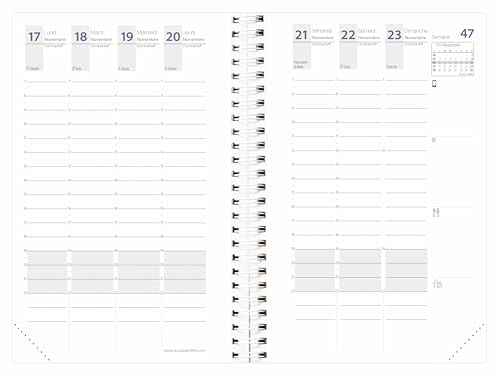 Agenda Quo Vadis Time & Life Pocket 2026 Rouge - Semainier Planning 13 mois, 10x15 cm, Papier Clairefontaine