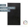 Agenda de Poche 2026 - Format A6 - Cuir Synthétique Noir - rido/idé