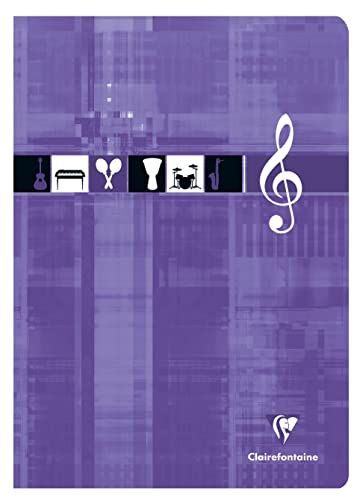 Cahier de Musique Clairefontaine A4, 96 Pages, 10 Portées, Papier Blanc 90g, Couverture Carte Pelliculée - Couleur Aléatoire