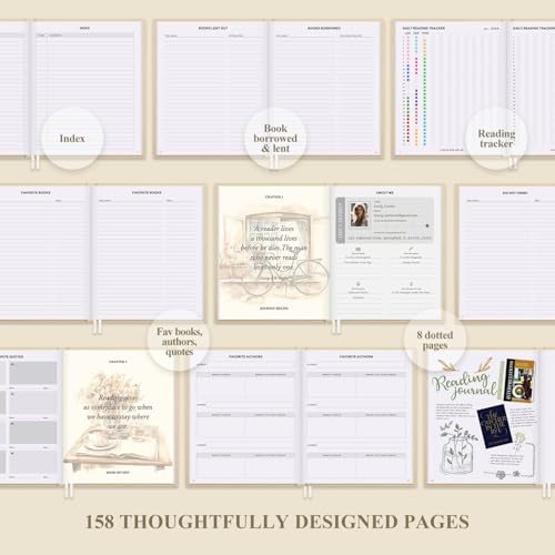 Carnet de Lecture "Reading Journal" en Lin Beige - Journal de Bord pour Amoureux des Livres