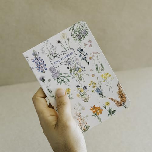 Lot de 3 Carnets Wild Flowers A6 – Carnet de Notes, Voyage, Recettes, Journal Intime
