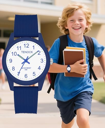 Montre enfant étanche 50M, idéale pour apprendre l'heure, pour garçons et filles de 4 à 12 ans