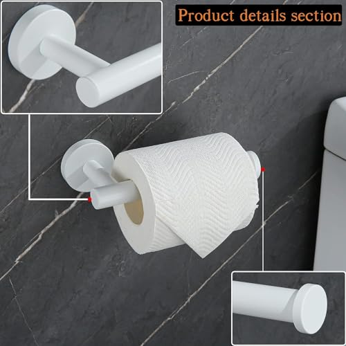 YUET Porte-Rouleau Papier Toilette Mural Rond Acier Inoxydable SUS 304 - Blanc