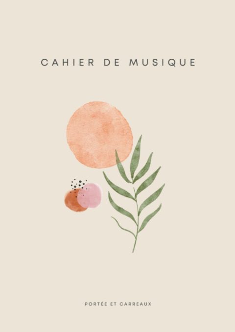 Cahier de Musique A4 Boho : Carnet de Partitions et Paroles, 100 Pages, 12 Portées par Feuille, Grands Carreaux Seyès