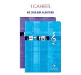 Cahier de Musique Clairefontaine A4, 96 Pages, 10 Portées, Papier Blanc 90g, Couverture Carte Pelliculée - Couleur Aléatoire