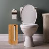 Relaxdays Porte-Papier Toilette en Bambou Naturel - Rangement Autonome pour 4 Rouleaux