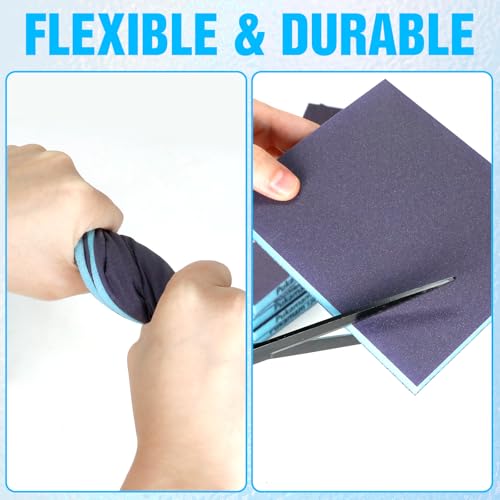 Lot de 12 Éponges Abrasives Polyvalentes : Grain Fin à Grossier pour Ponçage Humide et Sec