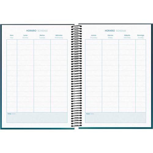 Agenda Scolaire 2025-2026 A5 Jour Page Bilingue (Espagnol/Anglais) - Dohe PRIME Boreal