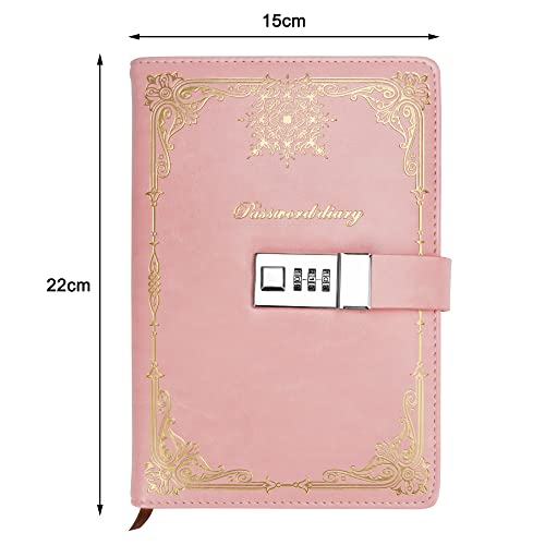 WHC Journal Intime Adulte avec Serrure A5 - Carnet Secret à Code pour Écriture et Organisation