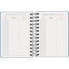 Agenda Scolaire 2025-2026 A6 (12x17 cm) - Page par Jour, Bilingue Espagnol/Anglais, Spirale Double, Élastique, Couverture Rigide, Autocollants - COLOUR VIBES Bleu