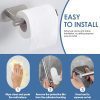 Porte Rouleau Papier Toilette Autocollant Acier Inoxydable Frein Dérouler Argenté