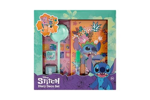 Disney Stitch - Journal Créatif pour Enfants avec Autocollants, Tampons et Paillettes - Cadeau Idéal dès 3 Ans