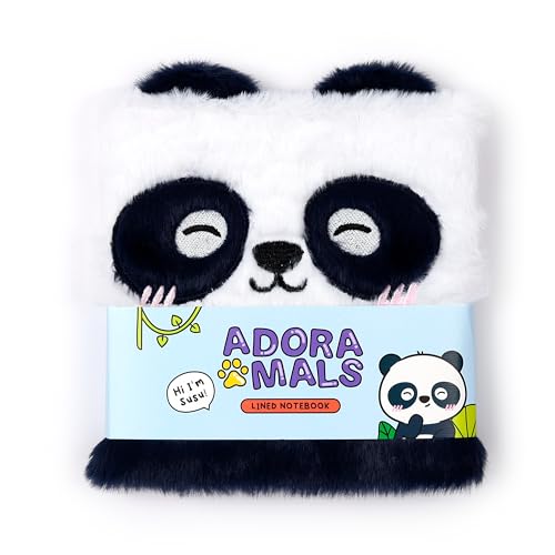 Cahier Panda Fluffy - Couverture Peluche Douce - Idéal pour Notes et Dessins