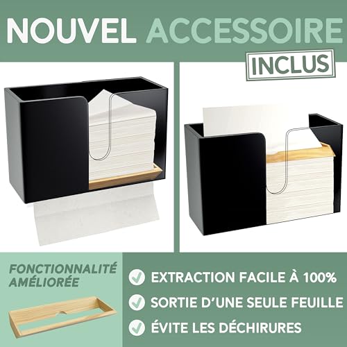 Distributeur Essuie-Mains Mural Design Élégant | Nature Supplies | Rechargeable, Compatible Pliages V/C