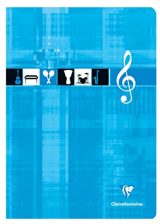 Cahier de Musique Clairefontaine A4, 96 Pages, 10 Portées, Papier Blanc 90g, Couverture Carte Pelliculée - Couleur Aléatoire