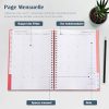 Agenda Semainier 2026 A5 Spirale - Planificateur Annuel avec Boucle Stylo et Autocollants - Bleu Clair
