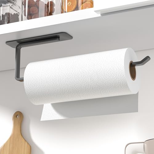 Porte Sopalin Mural en Alliage d'Aluminium - Installation Adhésive ou par Perçage - Noir Mat pour Cuisine et Salle de Bains