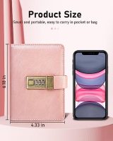 Journal A6 WEMATE avec Serrure - Agenda Vintage Cuir PU, Stylo et Boîte Cadeau - Idéal Hommes et Femmes - Rose Gold - Sécurisez vos Confidences