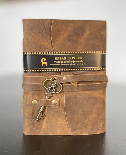 URBAN LEATHER Carnet Vintage en Cuir, Journal Non Ligné pour Écriture et Dessin, 18x13 cm